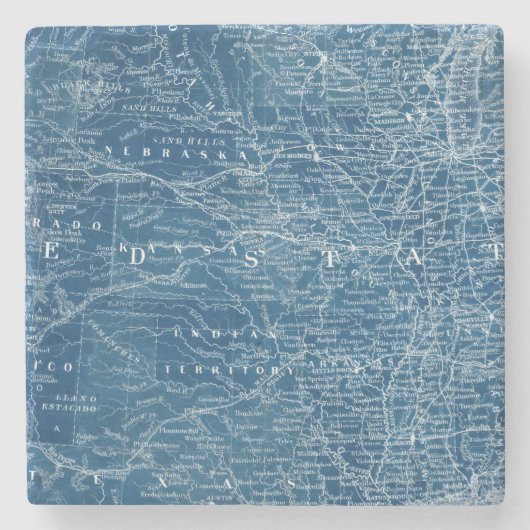 US Map Blueprint Stenen Onderzetter (Voorkant)