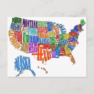 US MAP BRIEFKAART
