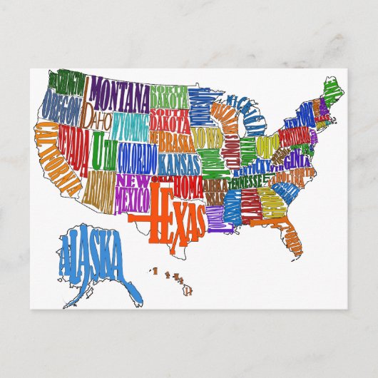 US MAP BRIEFKAART (Voorkant)