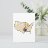 US Map Cartoon Art Briefkaart (Staand voorkant)