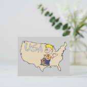 US Map Cartoon Art Briefkaart (Staand voorkant)