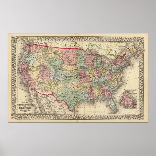 US Map door Mitchell Poster (Voorkant)