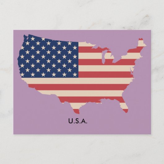 US Map Flag Briefkaart (Voorkant)