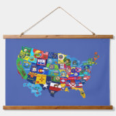 US MAP HANGEND WANDKLEED (Voorkant)