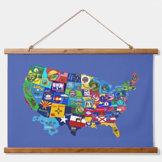US MAP HANGEND WANDKLEED (Voorkant)