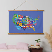 US MAP HANGEND WANDKLEED (Slaapkamer)