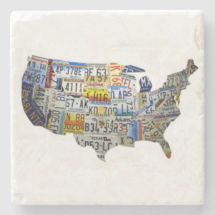US Map Marble Onderzetter