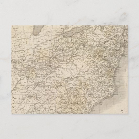 US Map met nederzettingen Briefkaart (Voorkant)