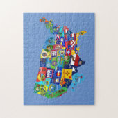 US MAP met vlaggen Legpuzzel (Verticaal)