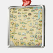 US Map Metalen Ornament (Links)