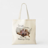 US Map Outline Vacation Souvenir Familie Foto Tote Bag (Achterkant)