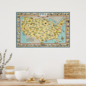 US Map Poster (Keuken)