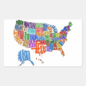 US MAP RECHTHOEKIGE STICKER (Voorkant)