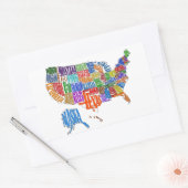 US MAP RECHTHOEKIGE STICKER (Envelop)