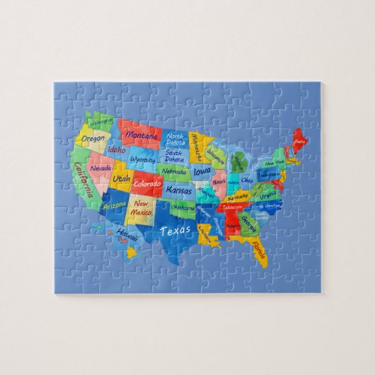 US MAP waterverf kunstwerk puzzel (Horizontaal)