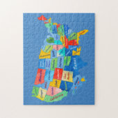 US MAP waterverf kunstwerk puzzel Legpuzzel (Verticaal)