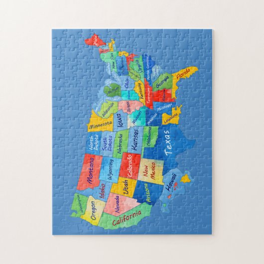 US MAP waterverf kunstwerk puzzel Legpuzzel (Verticaal)