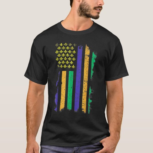 US Mardi Gras Flag - Celebration Outfit For Men &  T-shirt (Voorkant)