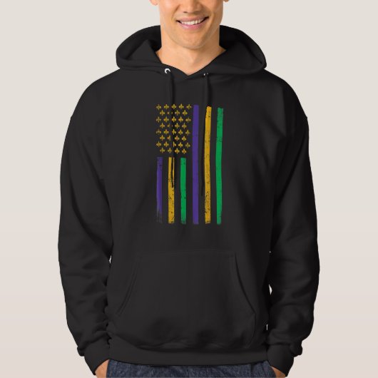 US Mardi Gras Flag Celebration Outfit For Men & Wo Hoodie (Voorkant)