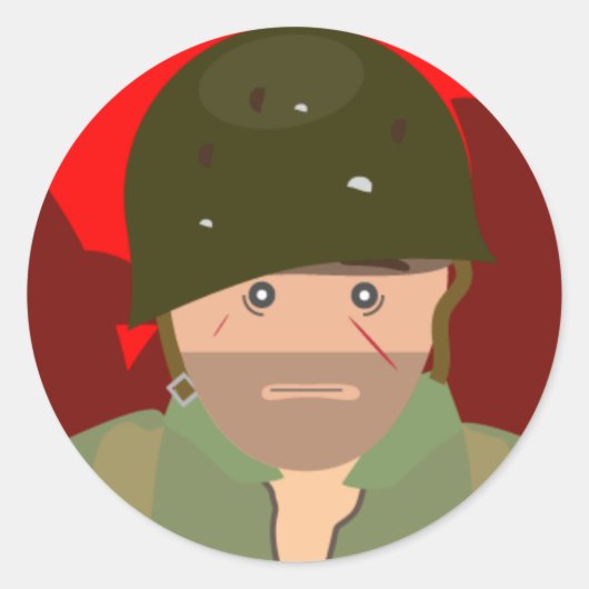 US Marine 1000 yard stare (eenvoudige geschiedenis Ronde Sticker (Voorkant)