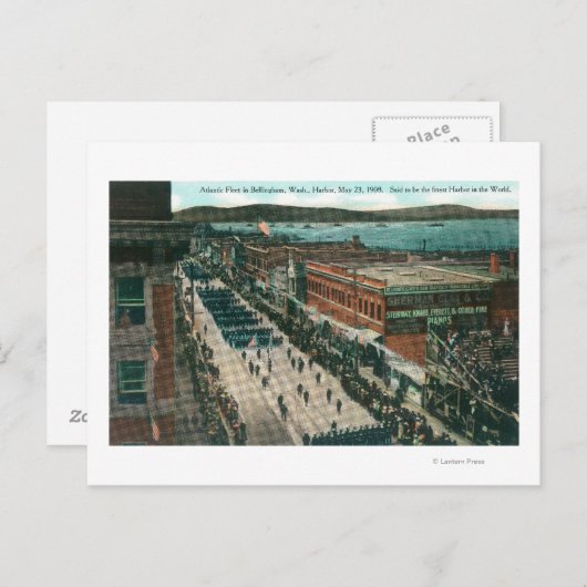 US marine Atlantic Fleet in Harbour Briefkaart (Voorkant / Achterkant)