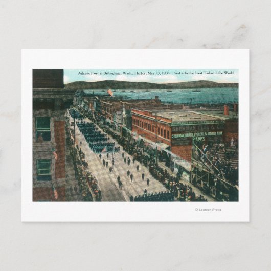 US marine Atlantic Fleet in Harbour Briefkaart (Voorkant)