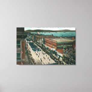 US marine Atlantic Fleet in Harbour Canvas Afdruk