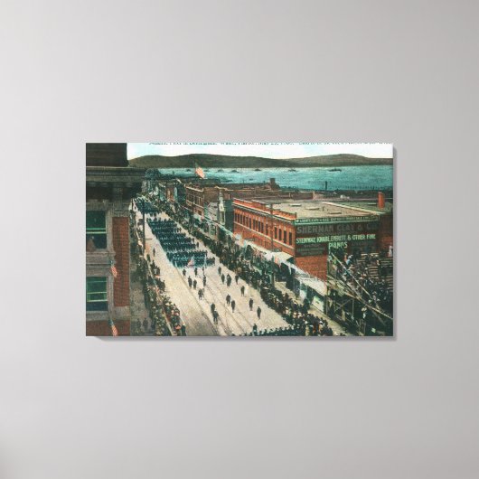 US marine Atlantic Fleet in Harbour Canvas Afdruk (Voorkant)