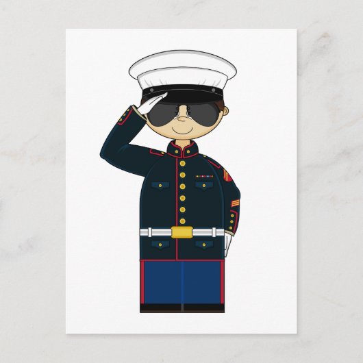 US Marine Corp NCO Saluting Briefkaart (Voorkant)