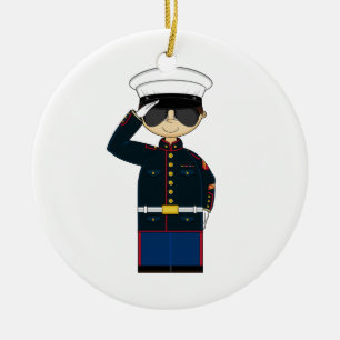 US Marine Corp NCO Saluting Ornament