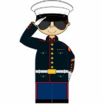 US Marine Corp NCO Saluting Sculpture Staand Fotobeeldje<br><div class="desc">US Marine Saluting met Aviator Shades Photo Sculpture. Ik zou graag zien dat je een van mijn producten draagt of gebruikt, me een foto e-mail stuurt naar mark@markmurphycreative.co.uk en ik zal het op mijn blog plaatsen op www.markmurphycreative.blogspot.com Je kunt ook mijn algemene creatieve ontwerpen volgen op elk van de onderstaande...</div>