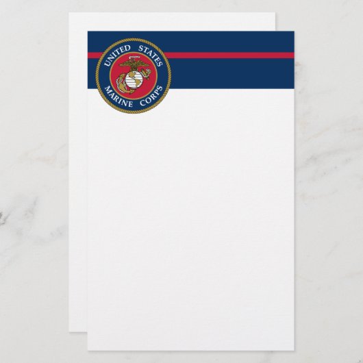 US Marine Corps - Blue Briefpapier (Voorkant / Achterkant)
