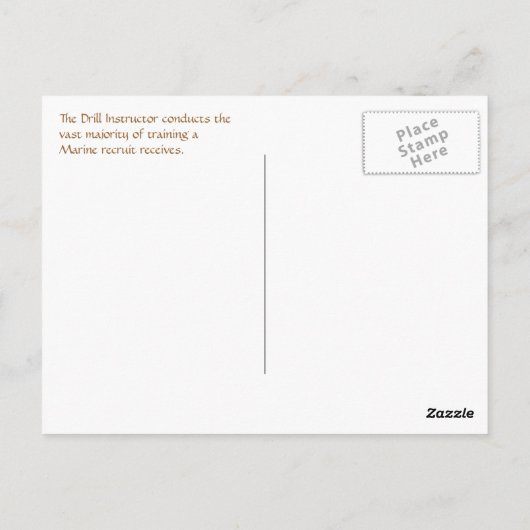 US Marine Corps Drill Instructor Briefkaart (Achterkant)