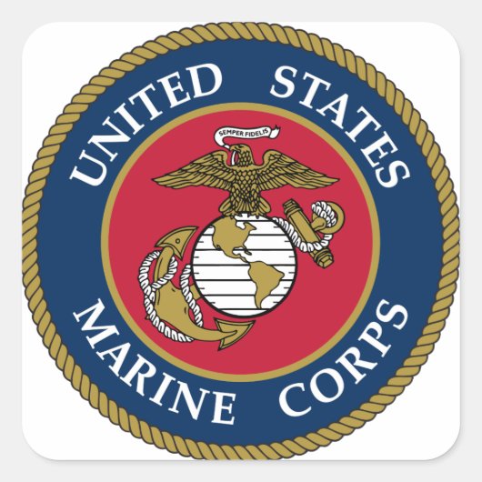 US Marine Corps Sticker Blue (Voorkant)