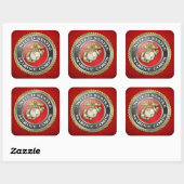 US Marine Corps (USMC) Emblem [3D] Vierkante Sticker (Vel)