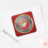 US Marine Corps (USMC) Emblem [3D] Vierkante Sticker (Envelop)