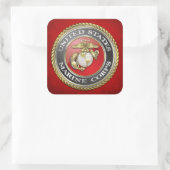 US Marine Corps (USMC) Emblem [3D] Vierkante Sticker (Tas)
