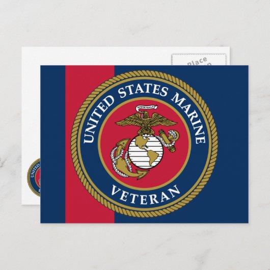 US Marine Corps - Veteran Blue Briefkaart (Voorkant / Achterkant)