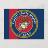 US Marine Corps - Veteran Blue Briefkaart (Voorkant)