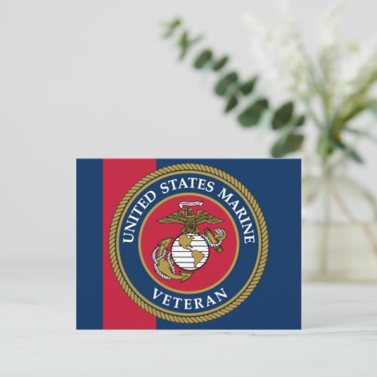 US Marine Corps - Veteran Blue Briefkaart (Staand voorkant)