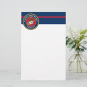 US Marine Corps - Veteran Blue Briefpapier (Staand voorkant)