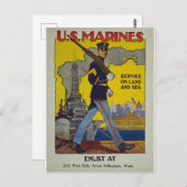  US Marine Enlistment Poster Briefkaart (Voorkant / Achterkant)
