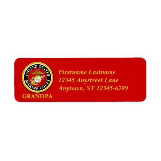 US Marine Official Seal - Grandpa Etiket (Voorkant)