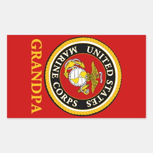 US Marine Official Seal - Grandpa Rechthoekige Sticker (Voorkant)