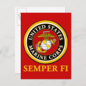 US Marine Official Seal - Semper Fi Briefkaart (Voorkant / Achterkant)
