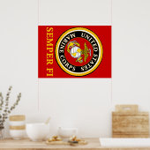 US Marine Official Seal - Semper Fi Poster (Keuken)