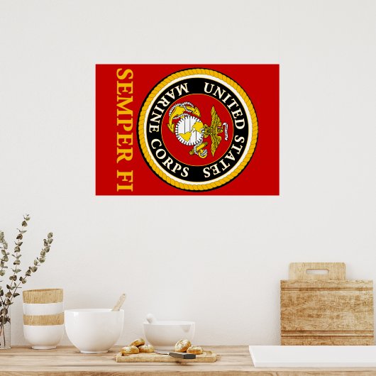 US Marine Official Seal - Semper Fi Poster (Keuken)