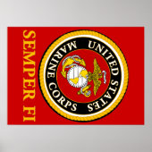 US Marine Official Seal - Semper Fi Poster (Voorkant)