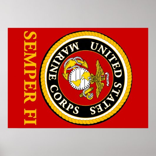 US Marine Official Seal - Semper Fi Poster (Voorkant)