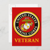 US Marine Official Seal - Veteran Briefkaart (Voorkant / Achterkant)